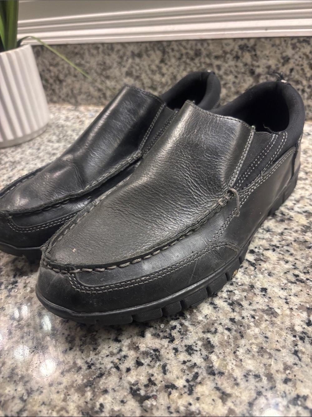 Dr. Scholl's Black Leather Slip-On Loafers